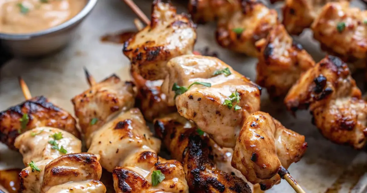 Bang Bang Chicken Skewers