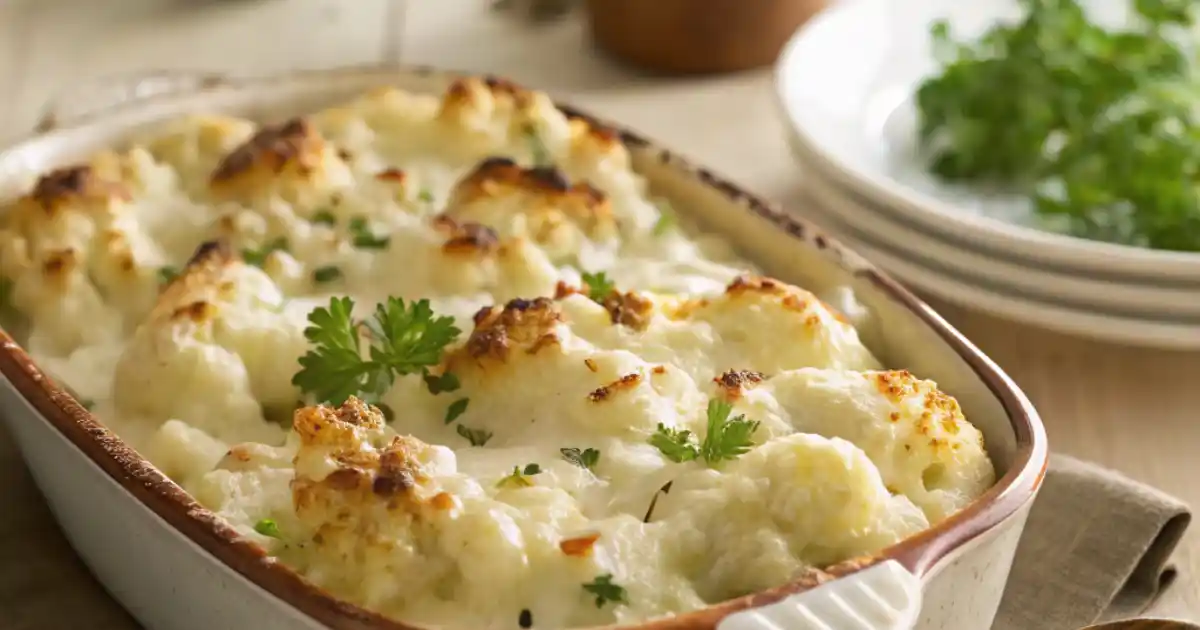 Cheesy Cauliflower Alfredo Bake Recipe