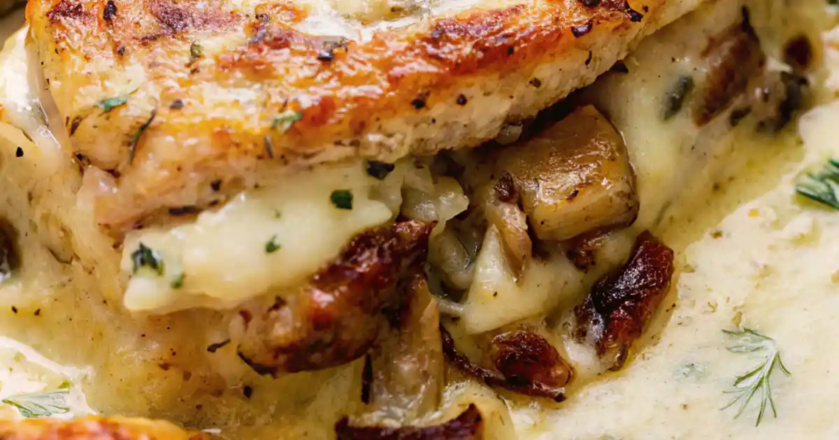 Cheesy Garlic Butter Mushroom Stuffed Chicken