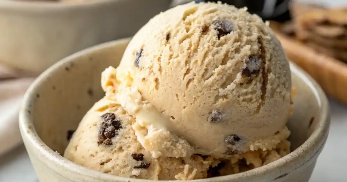 Creamy Coffee Ice Cream with Dark Chocolate Flecks