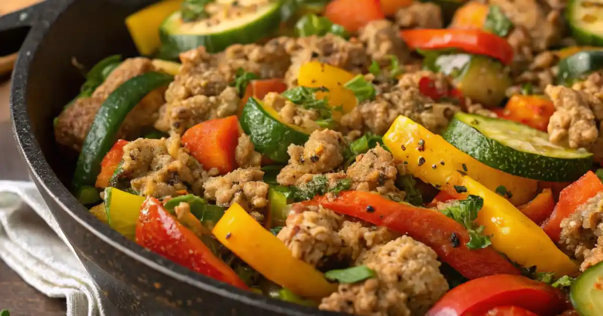 Easy Ground Turkey Vegetable Skillet