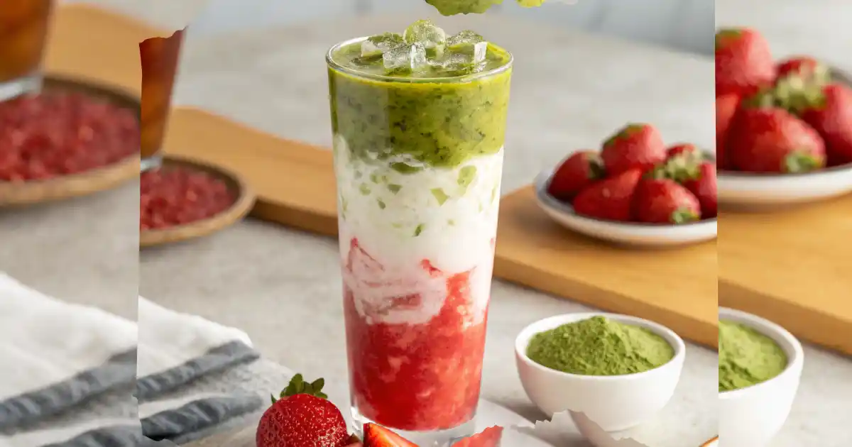 Iced Strawberry Matcha Latte