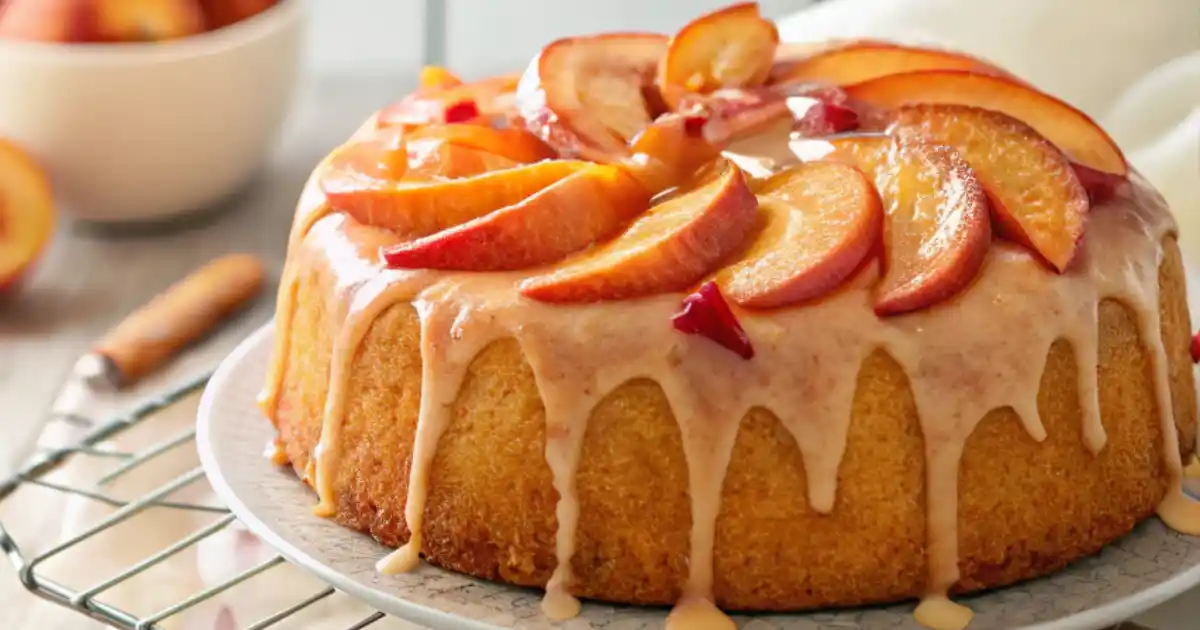 Peach Pound Cake with Peach Glaze
