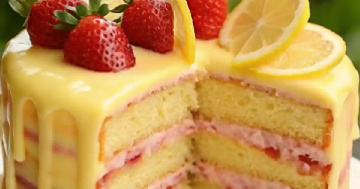 Strawberry Lemonade Buttermilk Cake