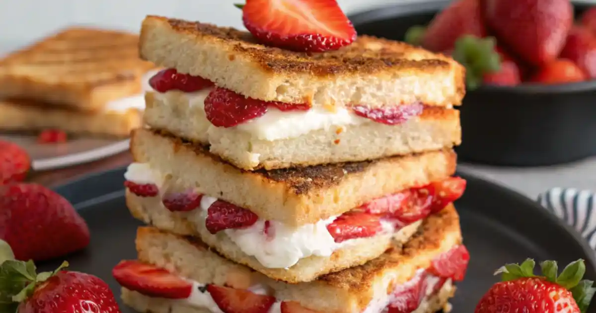 Fried Strawberry Cheesecake Sandwiches