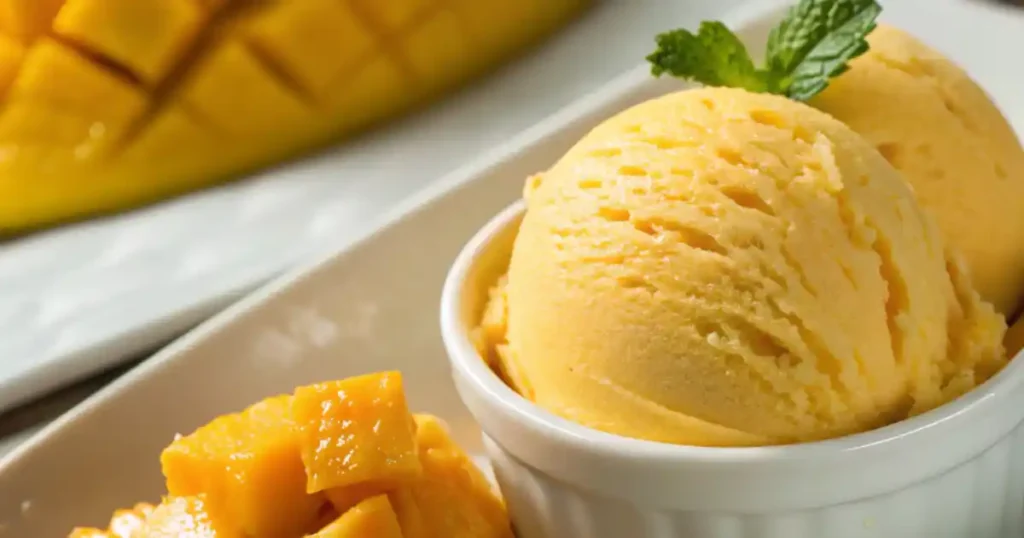 Homemade Mango Ice Cream