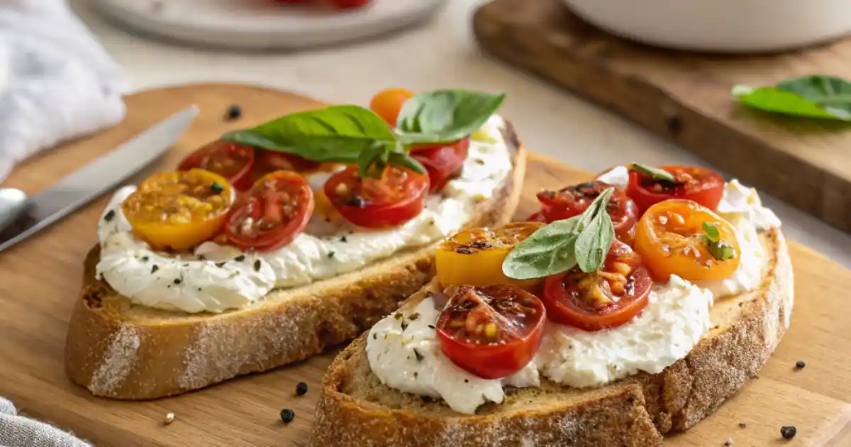 Slow-Roasted Cherry Tomato Ricotta Toast