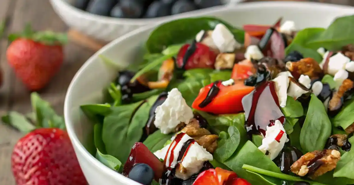 Strawberry Spinach Salad with Balsamic Glaze