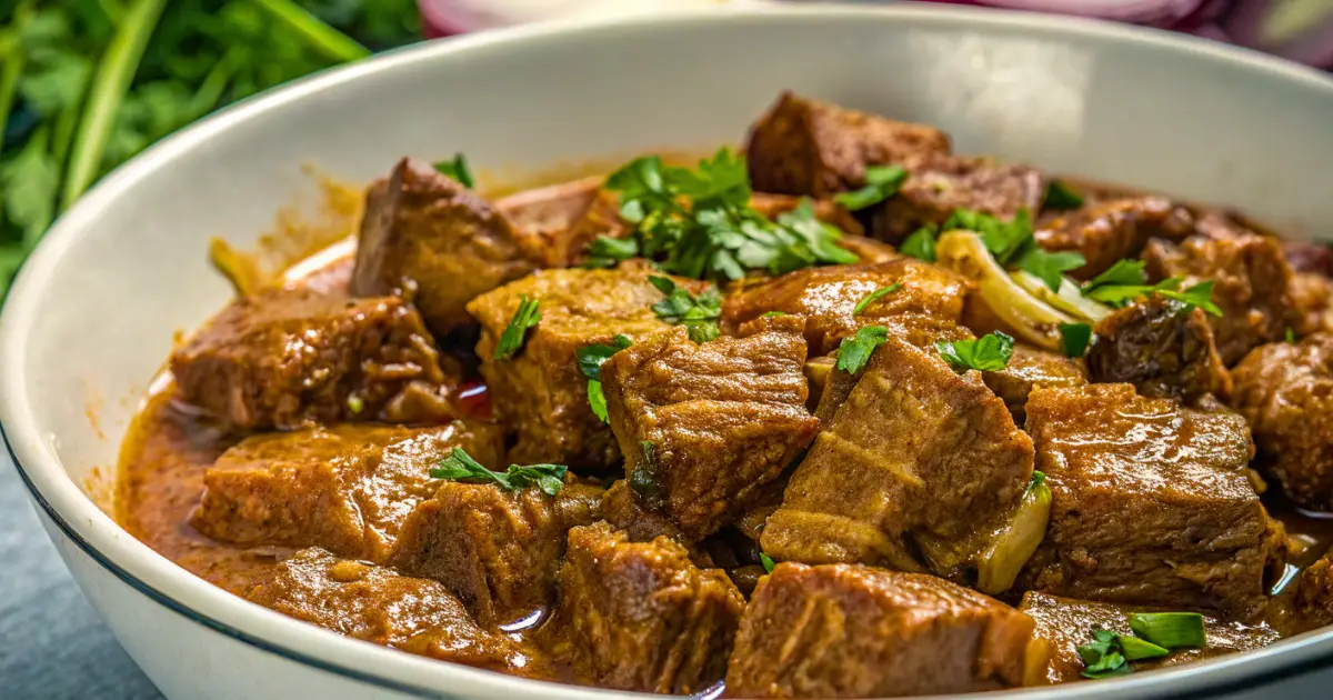 steak and onion soup mix in a slow cooker